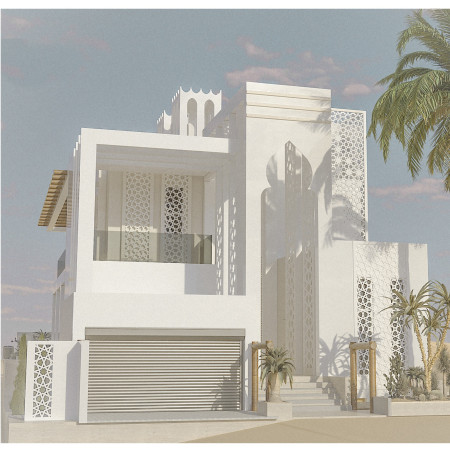 Passive Cooling Through Mashrabiya Screens and Mud Brick Construction in a Sustainable Residential Villa