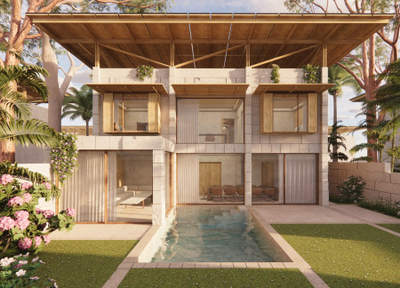 Fluaramic Stone and Wood-Fiber Insulated Villa Nestled in Tropical Landscape