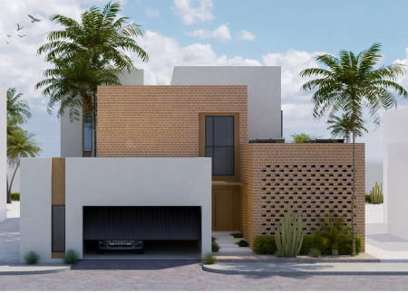 Perforated Brick Facades and Sustainable Palm Wood Create a Modern Home in the Uae