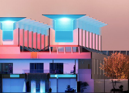 Wool Bricks and Hydro Ceramics Forming Sustainable Living Spaces in a Modern Courtyard Design