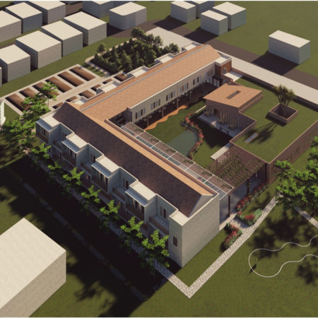 Charred Wooden Shingles and Solar Integration in a Community-Centric Elderly Residence