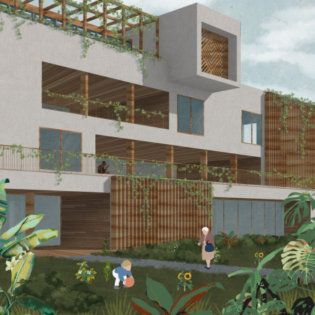 Charred Wooden Shingles and Cross-Laminated Timber Panels Shaping Sustainable Living Environments for Seniors