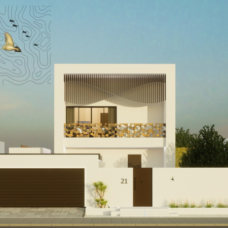 Geometric Fa&ccedil;ade Crafted from Reinforced Concrete and Charred Wood Shingles for Sustainable Living