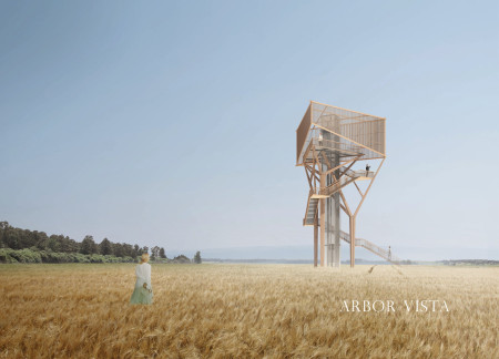 Spiral Structure of Cross-Laminated Timber Panels Overlooking Natural Landscapes