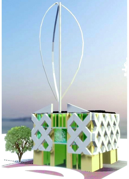 Gypsum Exoskeleton and Vertical Turbine in an Energy-Efficient Residential Structure