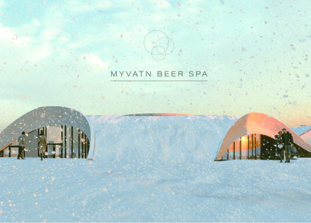 Undulating Green Roof Crafted from Local Timber Featuring Beer Baths Nestled in Iceland's Landscape