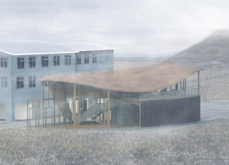 Curvilinear Design Using Laminated Wood and Geothermal Heating in a Community Retreat