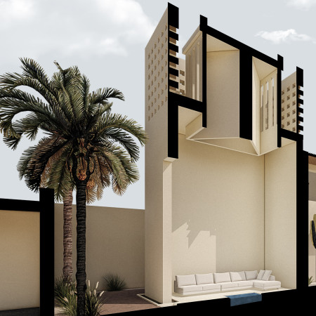 Thermal Insulation and Palm Wood Integration in Energy-Efficient Desert Residence