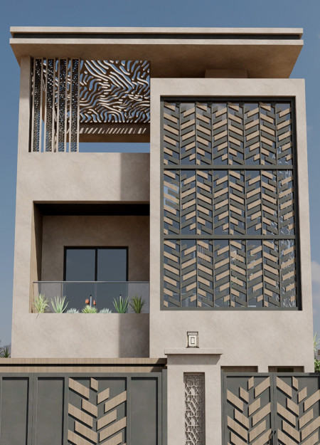 Embracing Earth Plaster and Permeable Pavers for Desert Residence Sustainability