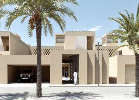 Sandstone Walls and Palm Frond Roofs in a Sustainable Family Dwelling