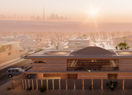 Rammed Earth Construction with Solar Textiles in a Desert-Integrated Residence