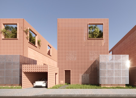 Breeze Block Facades and Mud Brick Design in a Community-Centric Residential Complex