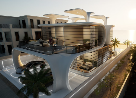 Gyroid Geometry and Airkrete Sustainability in a Contemporary Dubai Residence