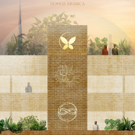 Textured Fa&ccedil;ade Crafted from Local Stone and Patterned Tiles for Modern Residential Living