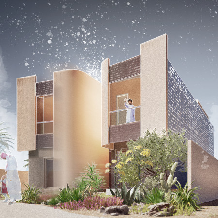 Reclaimed Wood and Gfrg Structure Emphasizing Courtyards for Community Interaction