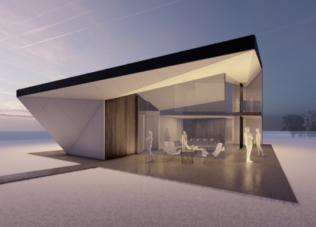 Cantilevered Roof and High-Performance Glass Frame with Eco-Friendly Timber Elements