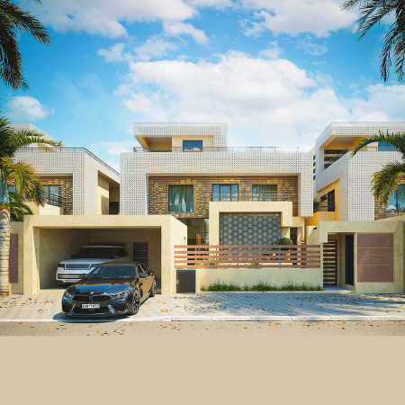 Perforated Concrete Facades and Laminated Timber Louvers in Sustainable Urban Housing