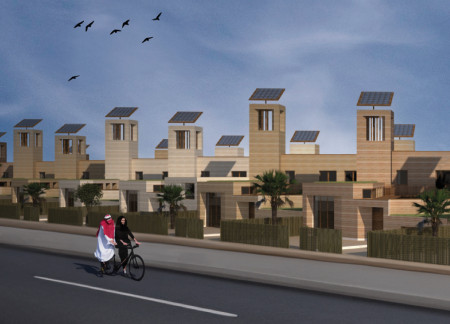 Rammed Earth Walls and Solar Towers in a Sustainable Emirati Family Home