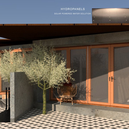 Desert Dwelling with Modular Units Featuring Hydropanels and Charred Wooden Shingles