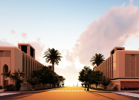 Passive Cooling Techniques with Perforated Screens and Compressed Sand Blocks for Desert Living