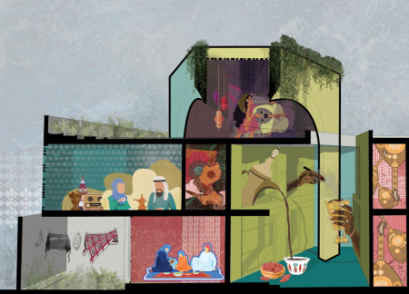 Charred Wooden Shingles and Sustainable Materials in Multi-Generational Living Spaces