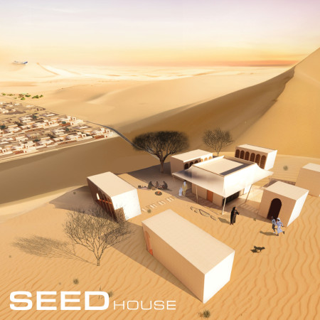 Recycled Palm Wood and Tensile Roof Enhance Flexible Desert Living