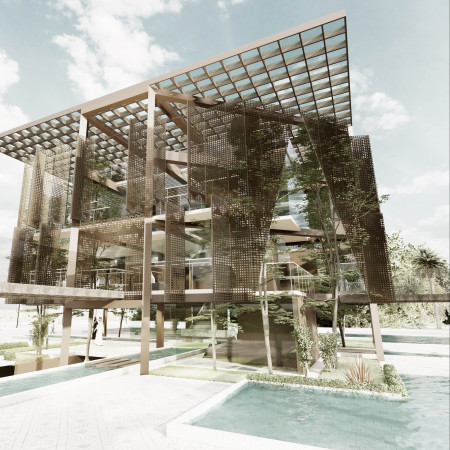 Mashrabiyya Screens and Glulam Timber Create Adaptive Living Spaces in Sustainable Design