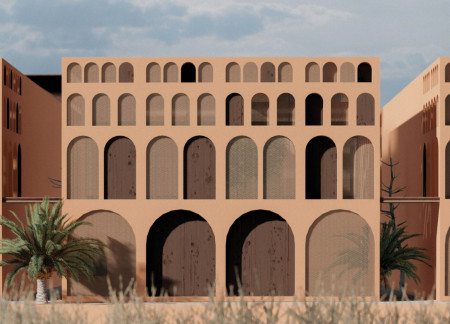Sand-Melted Brick Structure Integrating Health Principles and Medicinal Gardens