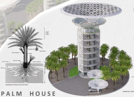 Bamboo Structure with Geometric Mashrabiya Roof Supporting Sustainable Living Spaces