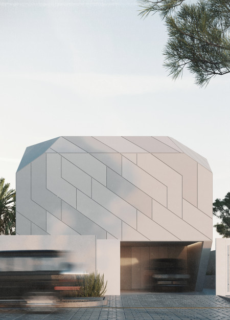 Monolithic Structure Featuring Geometric Patterns and Sustainable Materials for Contemporary Living