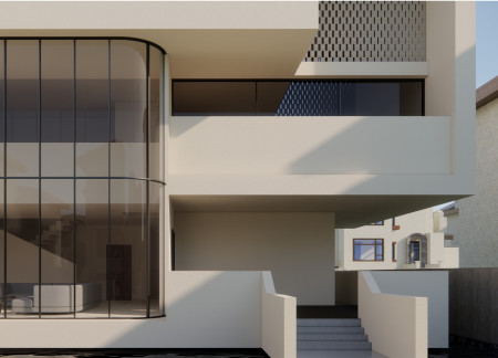 Masonry Shade Screens and Limestone Facades in a Sustainable Family Dwelling