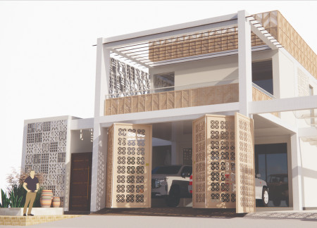 Local Stone and Reinforced Concrete Forming a Flexible Family Residence in Dubai