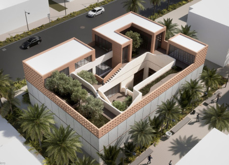 Natural Wood Integration with Courtyard Gardens and Sustainable Materials in Family Living Spaces