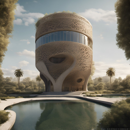 Fluid Geometries and Lattice Facades Enveloping Natural Light in a Sustainable Environment