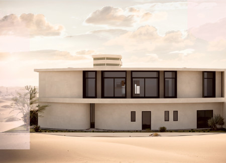 Rammed Earth Structure Enhanced by Low-E Glazing and Adaptive Solar Shading