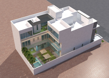 Textured Concrete and Porcelain Integration in a Contemporary Dubai Residence