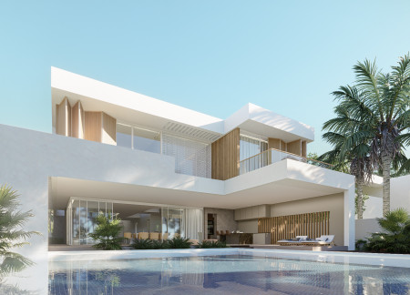 Variable Spaces Enhanced by Concrete and Glass Integration for Modern Family Living