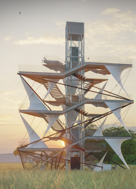 Dynamic Glazing and Biomimetic Forms in a Multi-Functional Eco-Composite Structure