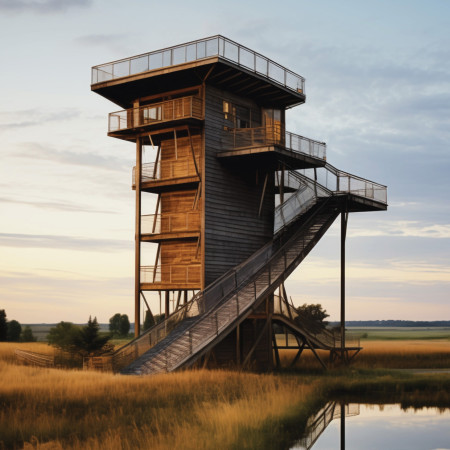 Charred Wood Exterior and Glulam Structure Enhancing Community Interaction in a Scenic Landscape