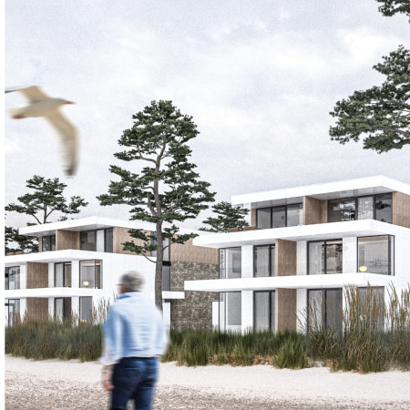 Charred Wooden Shingles and Cross-Laminated Timber Form Sustainable Coastal Living Spaces