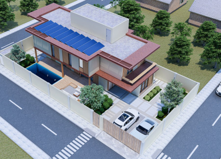 Charred Wood Screens and Expansive Glass in a Family-Centric Residence