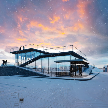 Geothermal Wellness Retreat Featuring Volcanic Concrete and Transparent Facades