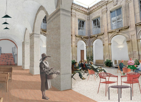 Terracotta and Local Stone Integration in a Community Wellness Center for Seniors