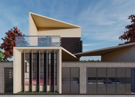 Fish Scale Facade Crafted from Photovoltaic Panels Meets Sustainable Living in a Desert Climate