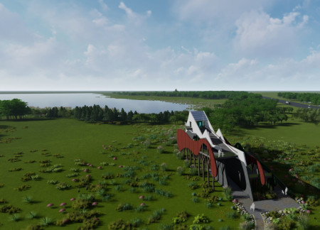 Seasonal Color Scheme Enhanced by Load-Bearing Wood Structure for Barrier-Free Scenic Access