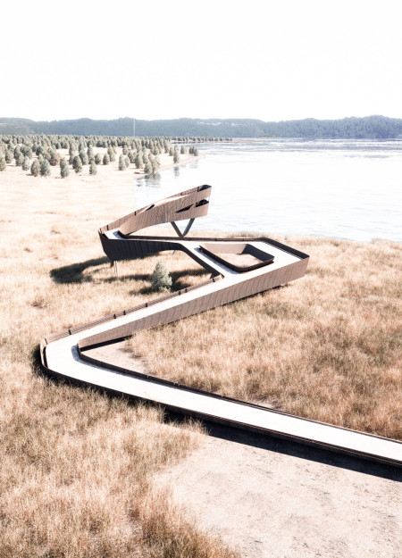 Fluid Forms Crafted from Cross-Laminated Timber and Natural Branches in Community Landscape Integration