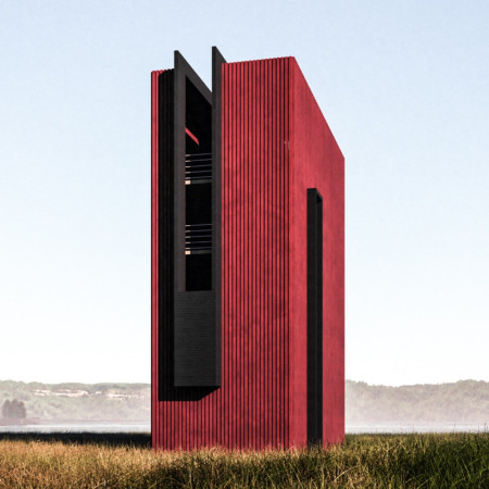 Charred Shingles and Cross-Laminated Timber Form a Multidimensional Experience in Nature