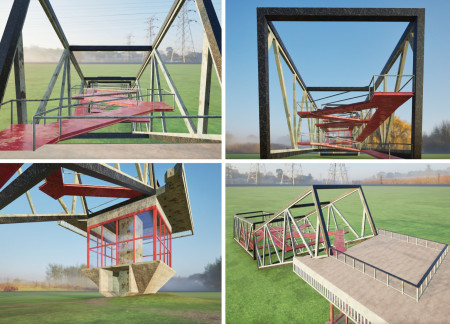 Cantilevered Structures with Translucent Glass and Regional Timber Integration