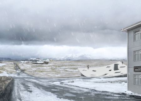 Curvilinear Forms of Concrete and Glass Emphasizing Geothermal Integration in a Spa and Brewery Facility