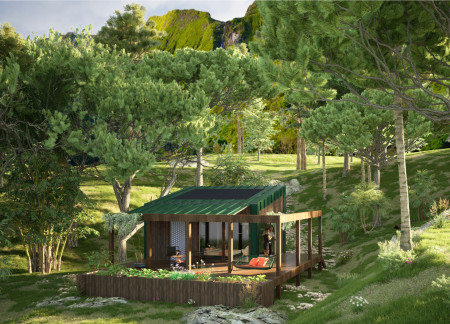 Charred Wooden Shingles and Timber Frame Crafting Resilient Island Living